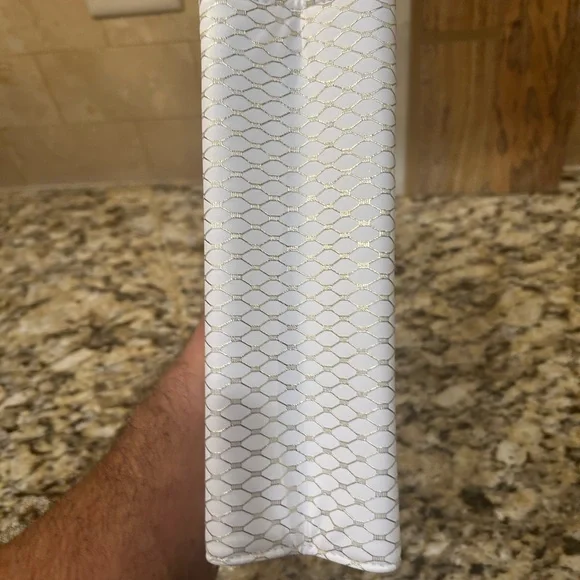 Yves Saint Laurent YSL Beaute Pouch white & gold faux leather Case toiletry Bag - Picture 5 of 6